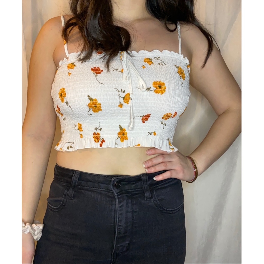 PacSun Floral Crop Tank Top